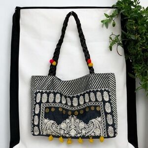 Ornately embroidered khaadi bag large size, perfect for the summer & Vacations